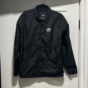 NWOT VANS Boys Black Windbreaker Jacket - snap- Boys Large